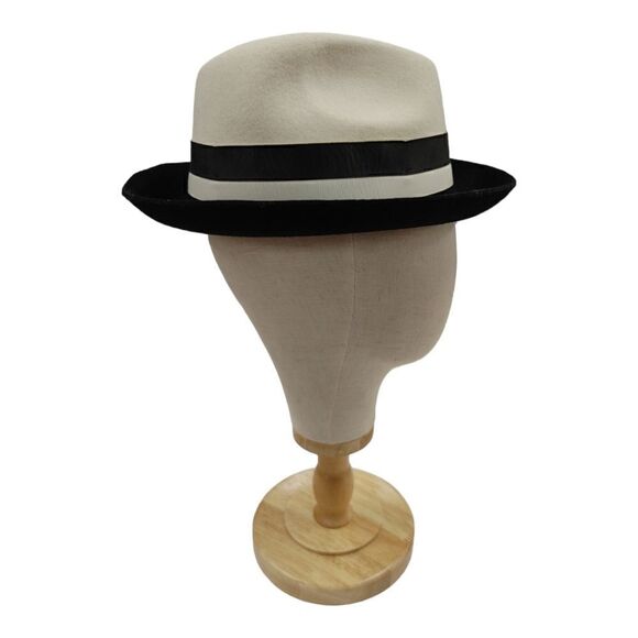 MEN'S BRUNO CAPELO CAESAR COLLECTION TWO TONE 100% WOOL FEDORA HAT CA351. - Picture 5 of 8